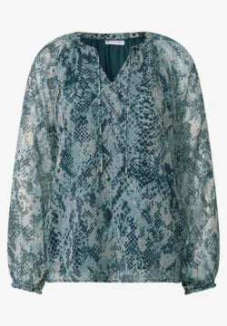 Street One Chiffon blouse in snakeskin print with jersey lining 345892