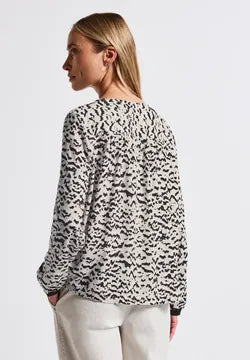 Street One V neck blouse with Tape detail on cuffs 345976