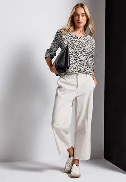 Street One V neck blouse with Tape detail on cuffs 345976