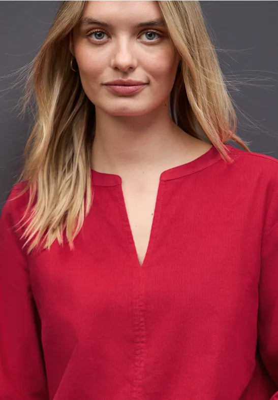 Street One Fine cord shirt in Racing Red 346089