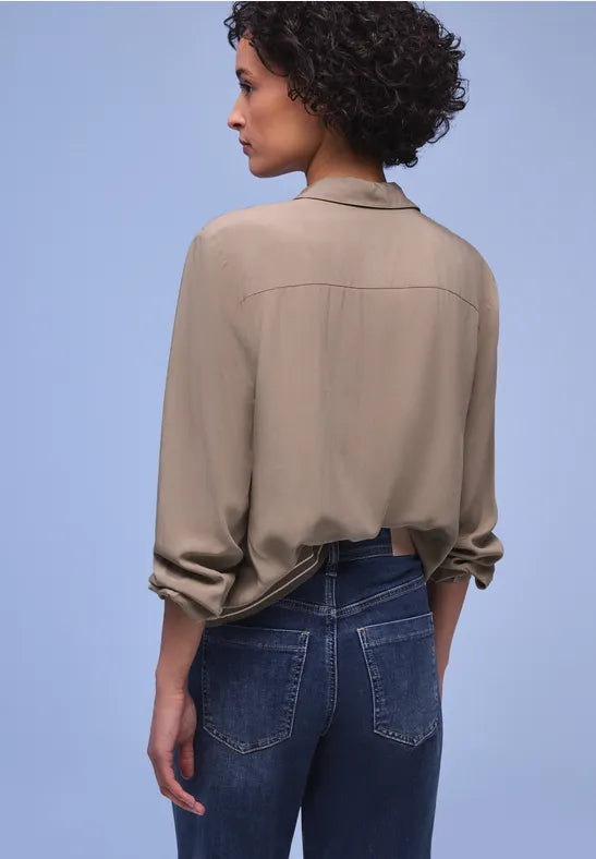 Street One Blouse with Collar and Sporty Waistband 346365