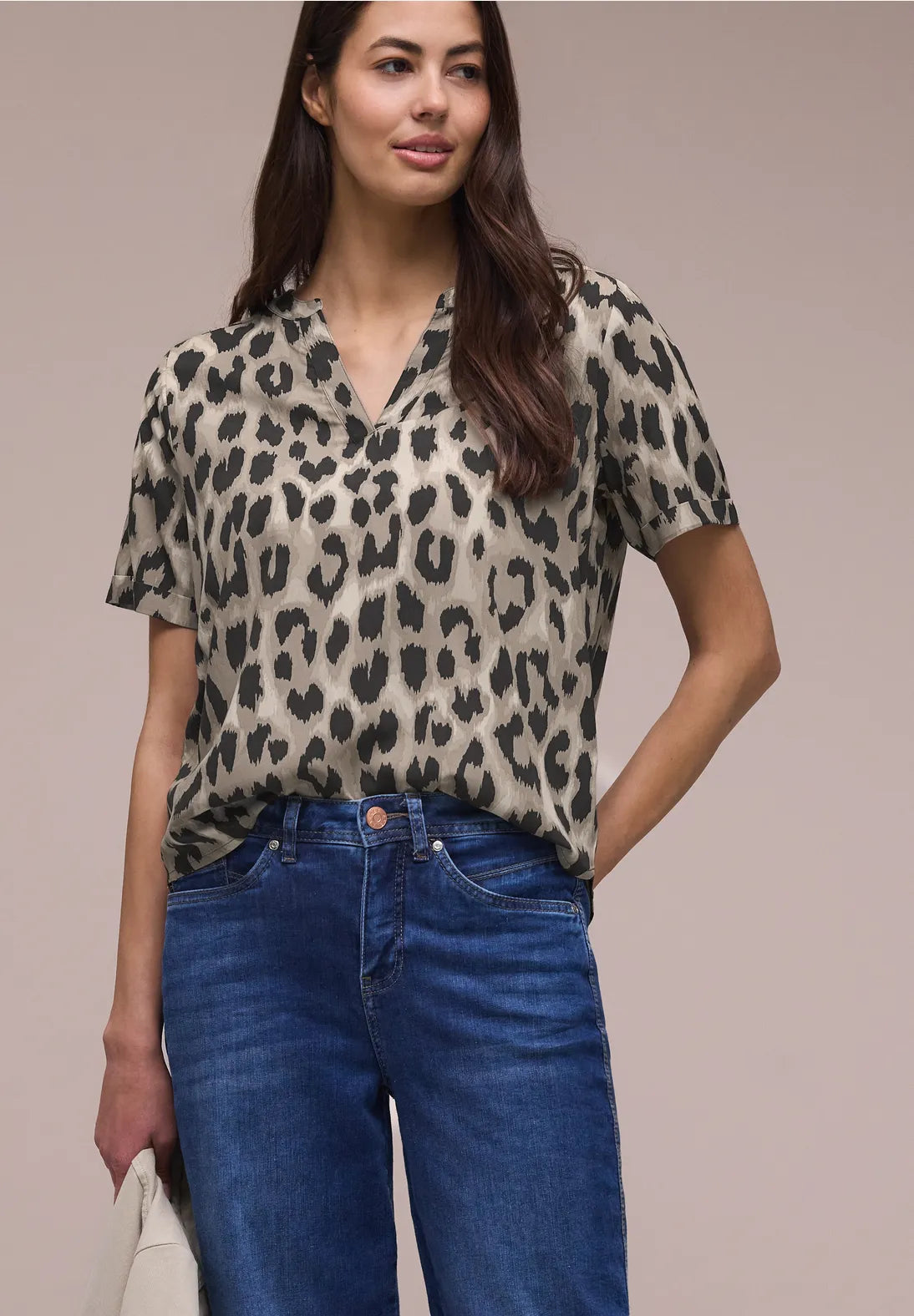Street One Short sleeve blouse in Animal Print 346547