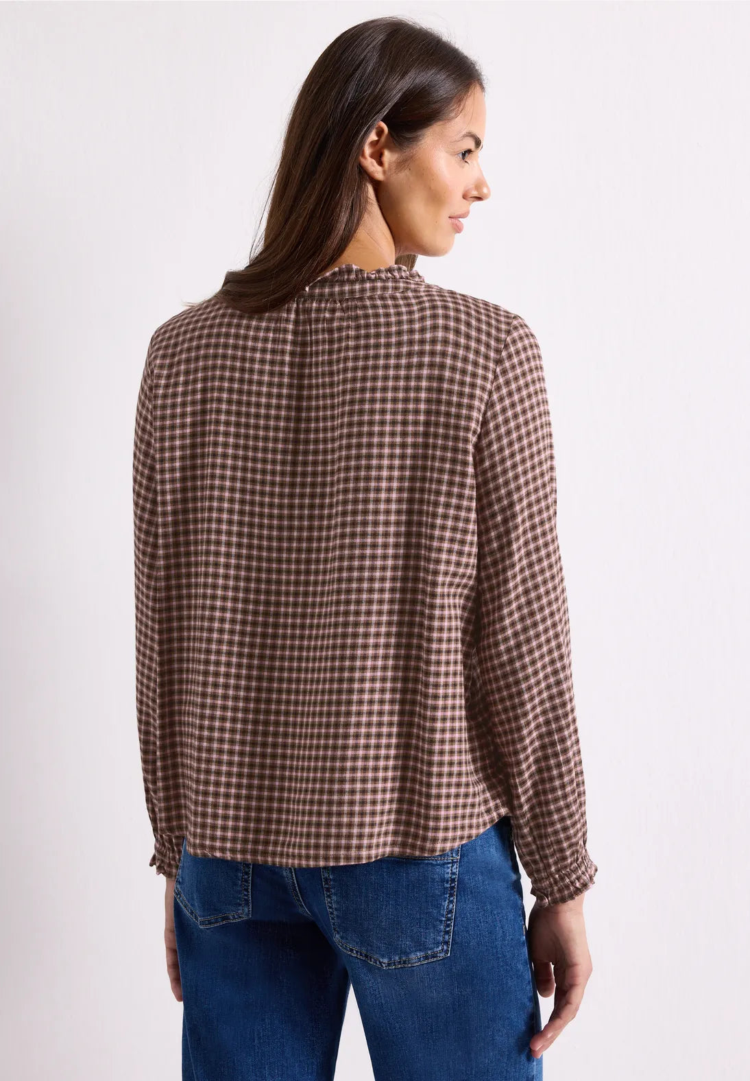 Street One Long-sleeved blouse with round neck and ruffles346946