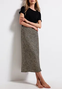 Street One minimal Leopard print faux wrap skirt 361724
