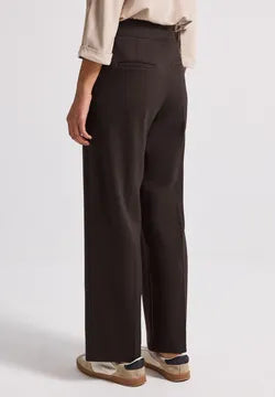Street One Straight Leg Soft Stretch trousers in Deep Roast Brown 30" 379686