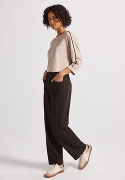 Street One Straight Leg Soft Stretch trousers in Deep Roast Brown 30" 379686