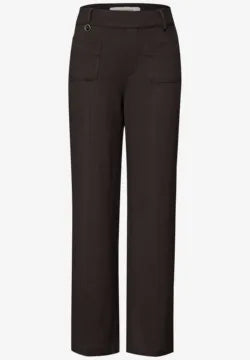 Street One Straight Leg Soft Stretch trousers in Deep Roast Brown 30" 379686