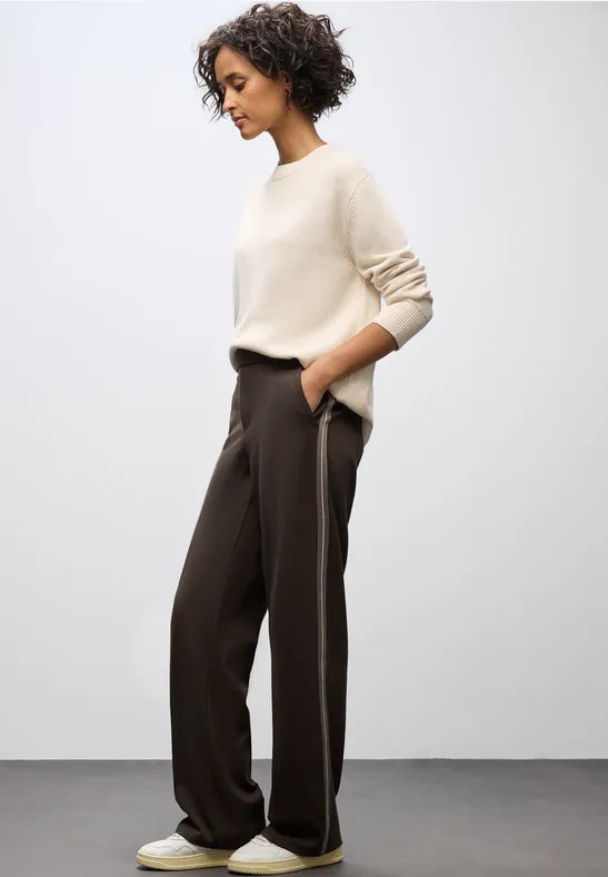 Street One Long Leg Brown soft Stretch Trousers 32" leg