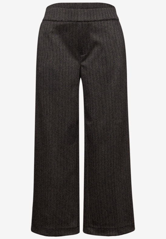 Street One High Waist straight Leg Jersey Trousers in Dep Roast Brown 30" leg