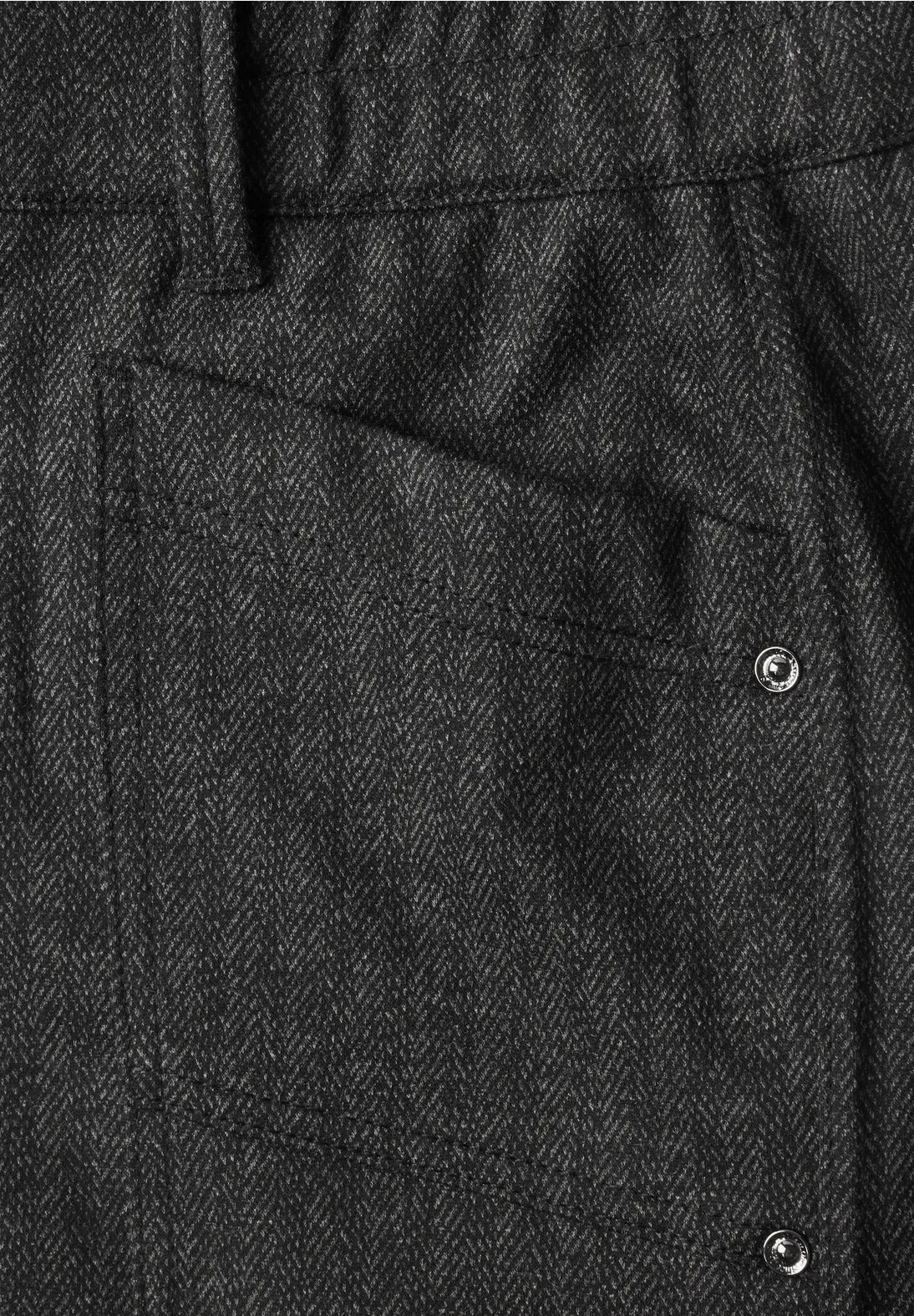 Street One High-waisted herringbone barrel-leg trousers with elasticated waistband 381471