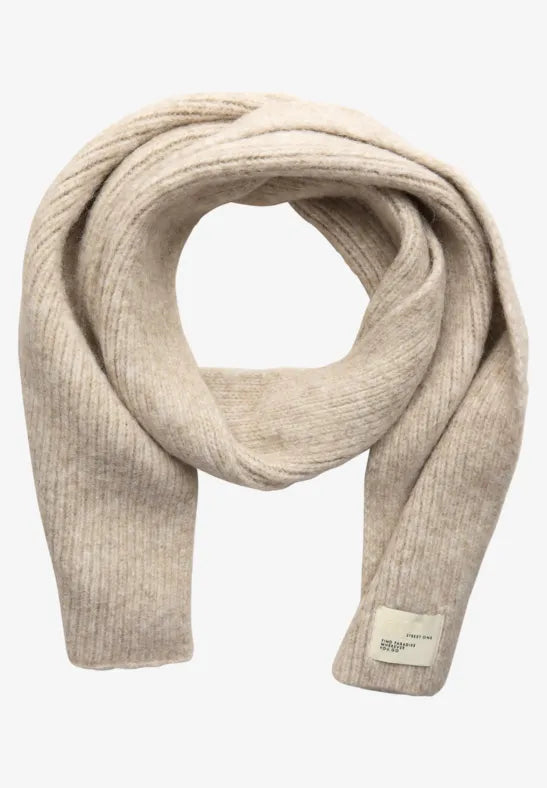 Street One Long Ribbed scarf in Beige Melange 572848 Sand