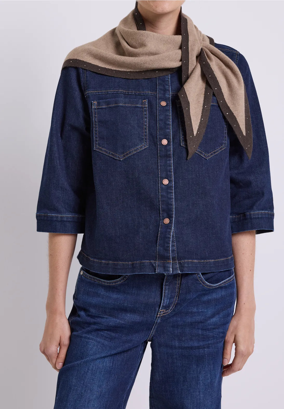 Street One Knit Triangle Scarf with stud detail 573306