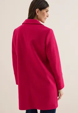 Cecil Wool look Coat with lapel collar in Beaujolais Red 101274