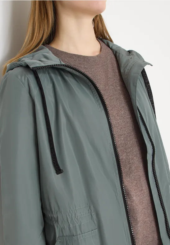 Cecil Spring Raincoat with hood in Kelp Green 101240