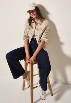 Cecil Cotton Denim jacket in Light Beige 212644