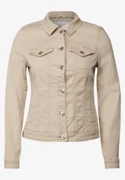 Cecil Cotton Denim jacket in Light Beige 212644