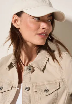 Cecil Cotton Denim jacket in Light Beige 212644