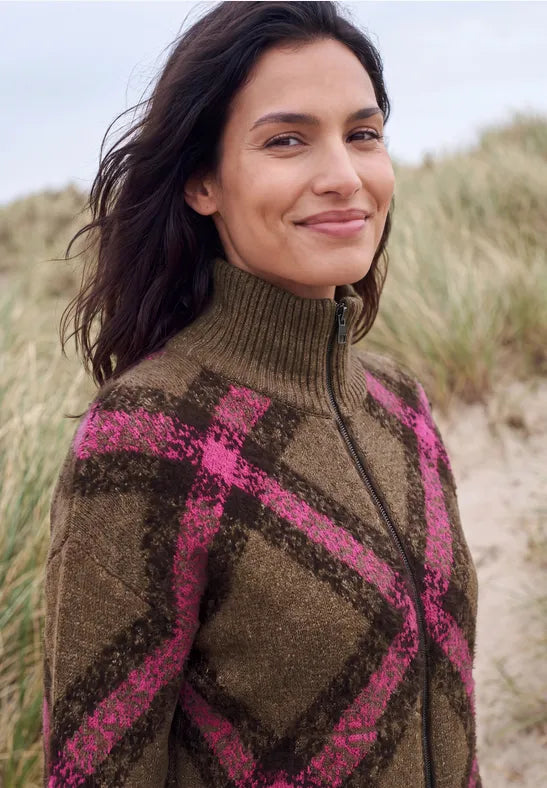 Cecil Feather yarn cardigan with zip turtleneck 254248