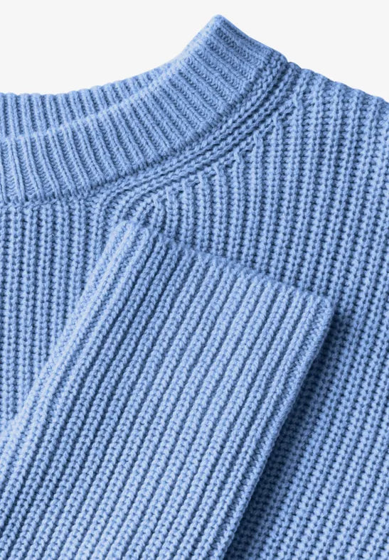 Cecil Cotton Blend Round Neck Jumper in Baby Blue 303142 Blue