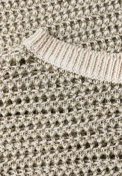Cecil open weave Summer knit with lurex thread and contrast cuffs 303255