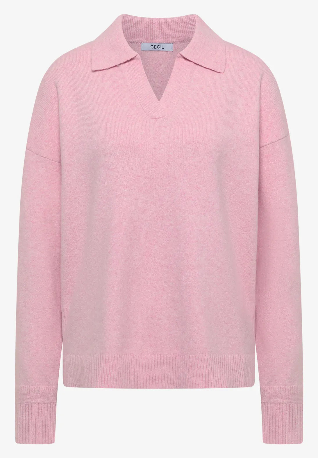 Cecil Cotton blend Long Sleeve Jumper with collar 304069