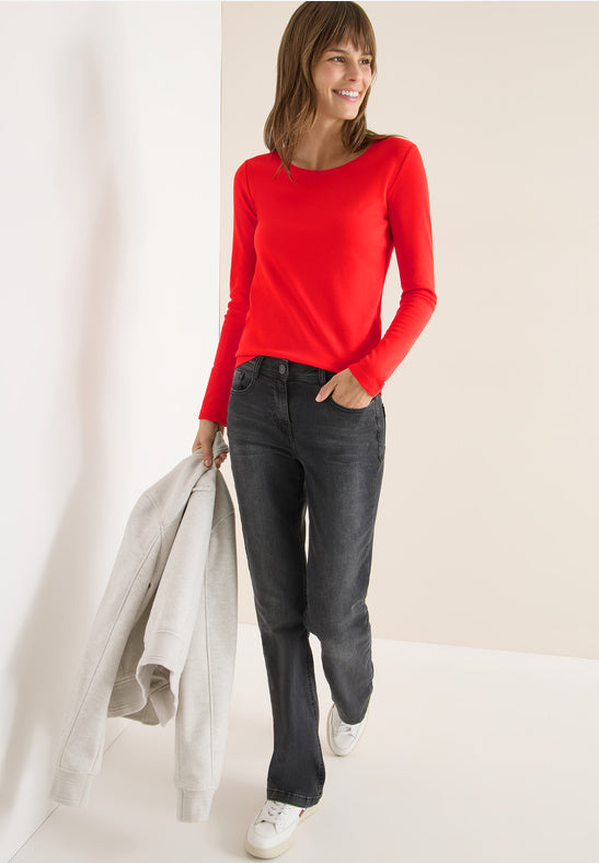 Cecil Cotton Long Sleeve Round Neck T Shirt 319916