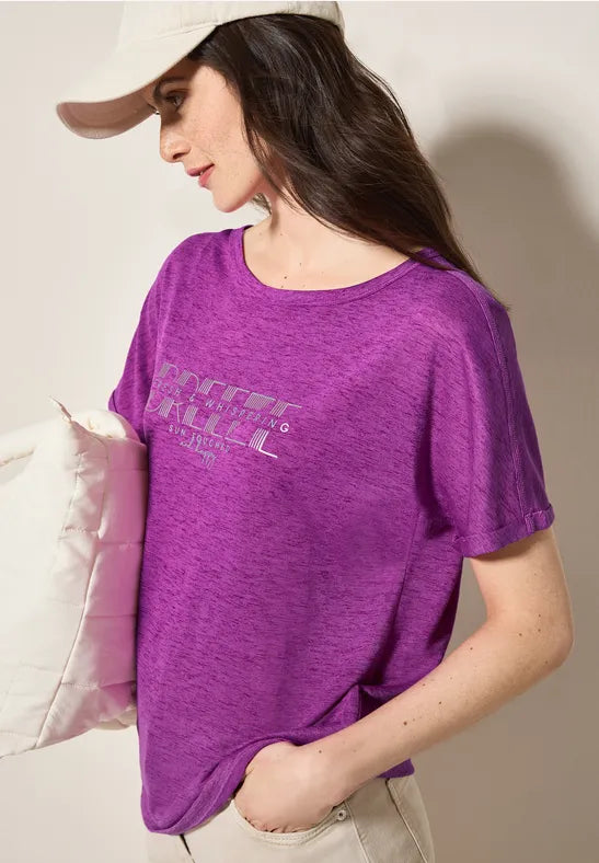 Cecil Fuschia top with foil print 322684