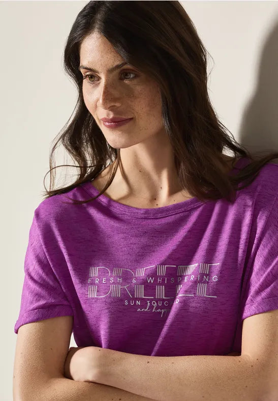 Cecil Fuschia top with foil print 322684