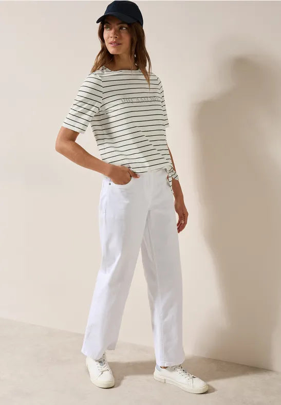 Cecil Stripe cotton T Shirt with tie waist detail 322945