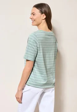 Cecil Stripe cotton T Shirt with tie waist detail 322945