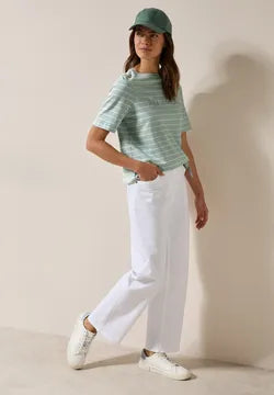 Cecil Stripe cotton T Shirt with tie waist detail 322945