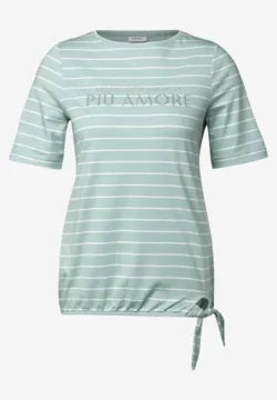 Cecil Stripe cotton T Shirt with tie waist detail 322945
