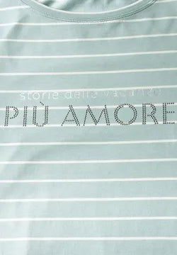 Cecil Stripe cotton T Shirt with tie waist detail 322945