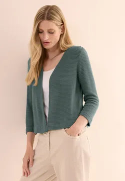 Cecil short open Cardigan in soft white or Khaki 323381