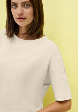 Cecil Supersoft cotton Blend Top with Arm Button Detail 323717