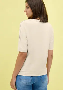 Cecil Supersoft cotton Blend Top with Arm Button Detail 323717
