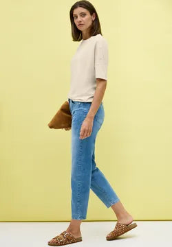 Cecil Supersoft cotton Blend Top with Arm Button Detail 323717