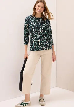 Cecil Cotton Blend Printed hoody in green 323866