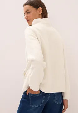 Cecil Teddy Fleece with full zip and no hood in Vanilla
