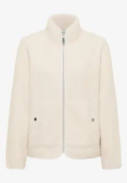 Cecil Teddy Fleece with full zip and no hood in Vanilla
