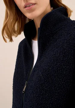 Cecil Teddy Fleece with full zip and no hood in Navy