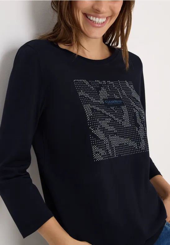 Cecil 3/4 sleeve top with Gemstones 324040