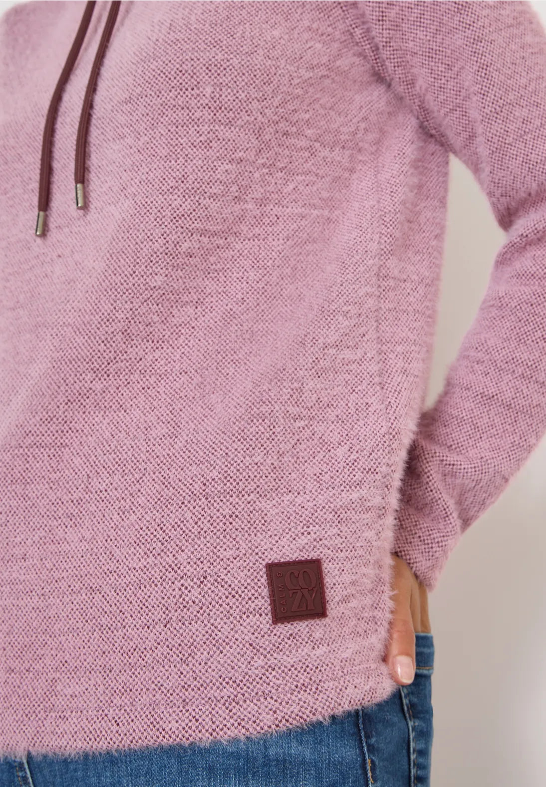 Cecil Featheryarn jumper in Eggplant red or Soft Beige 324155