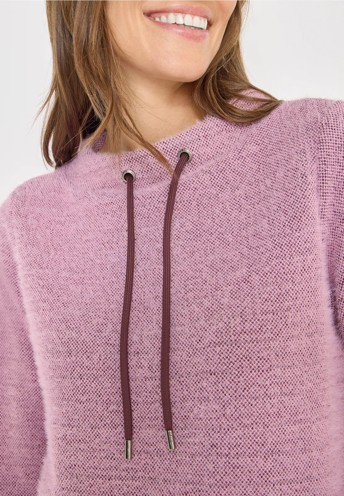 Cecil Featheryarn jumper in Eggplant red or Soft Beige 324155