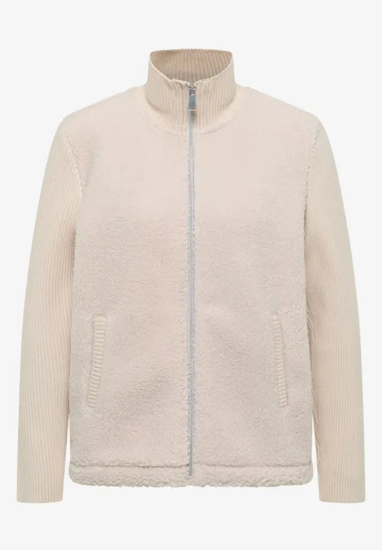 Cecil Teddy jacket with ribbed Sleeves 324166