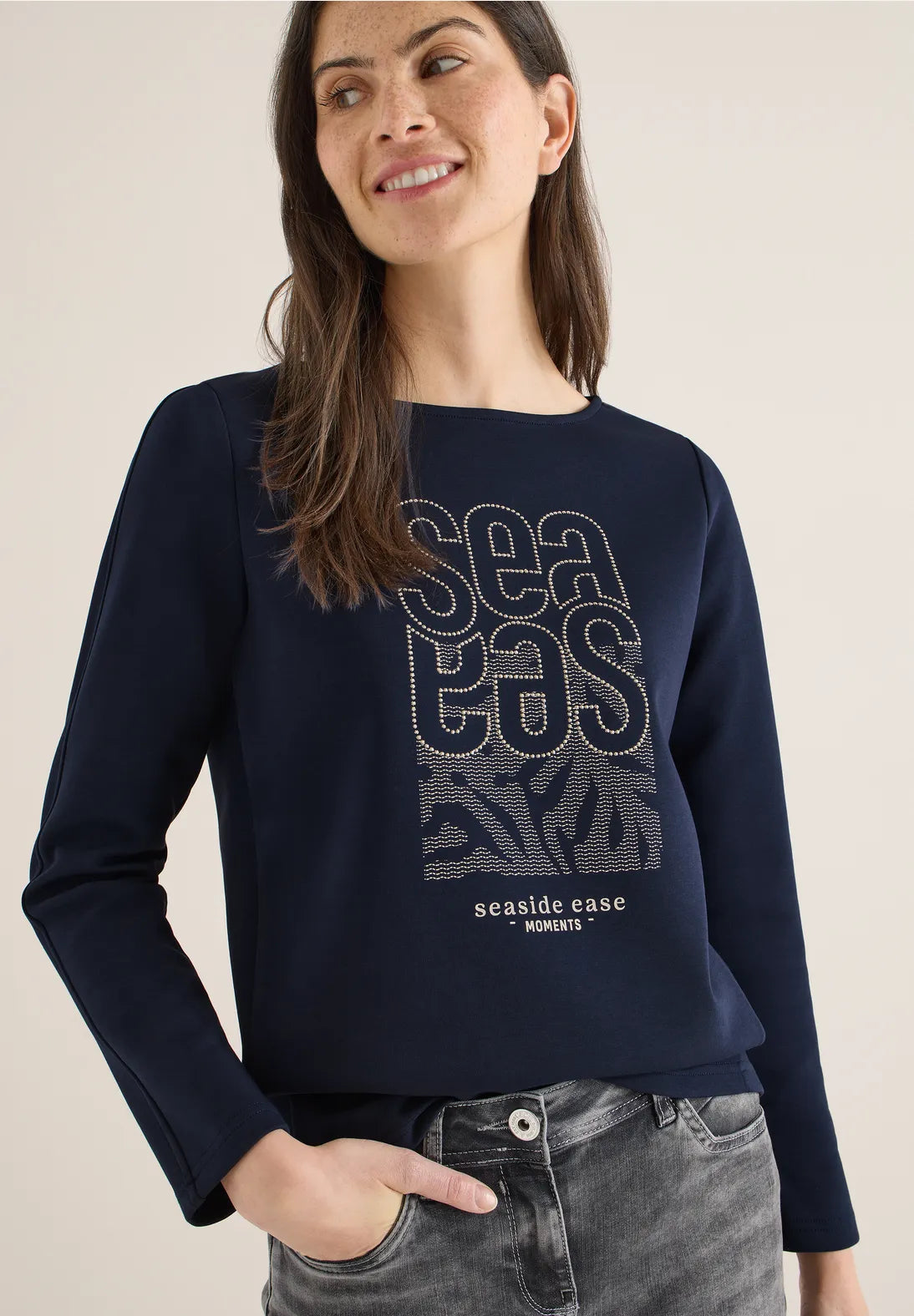 Cecil Lightweight sweatshirt in Navy 324588