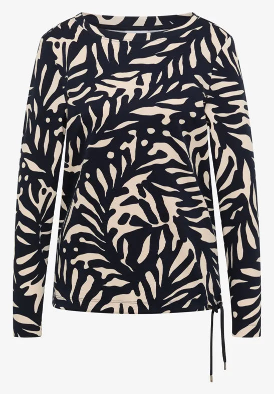 Cecil Pure cotton light sweatshirt in Navy and Cream 324560