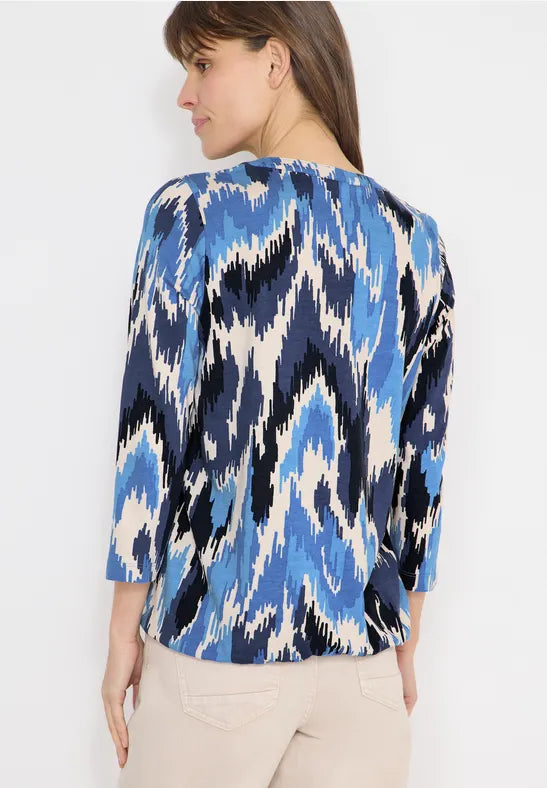 Cecil blue mix print top 324646