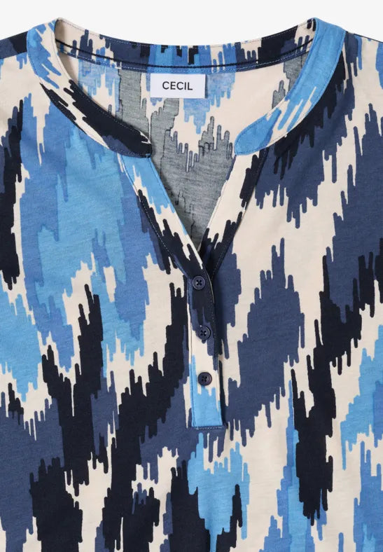 Cecil blue mix print top 324646