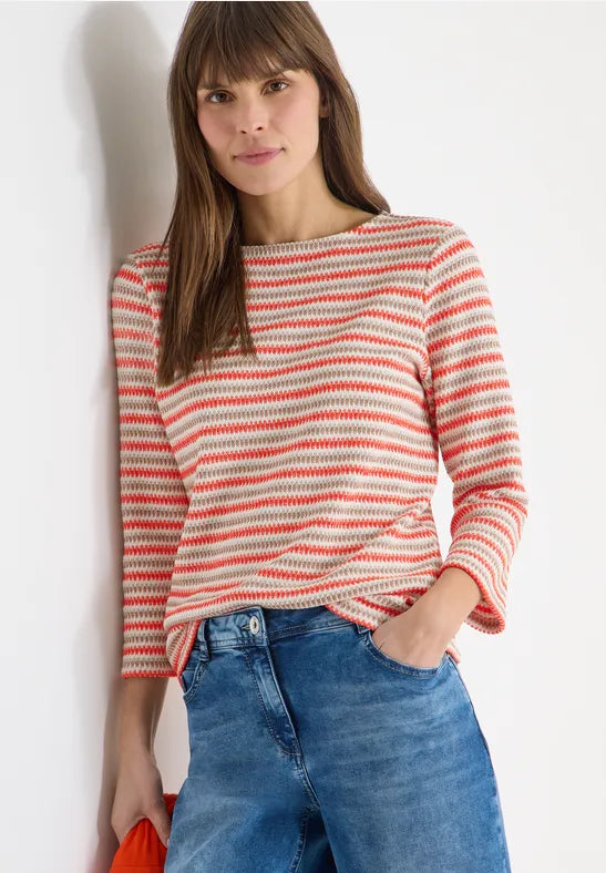Cecil striped textured top 324668